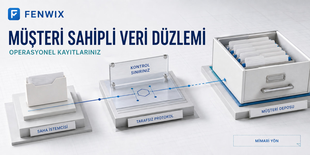 Saha cihazlarını tarafsız bağlayıcı üzerinden müşteri kontrollü depolamaya bağlayan hedef veri düzlemi diyagramı.