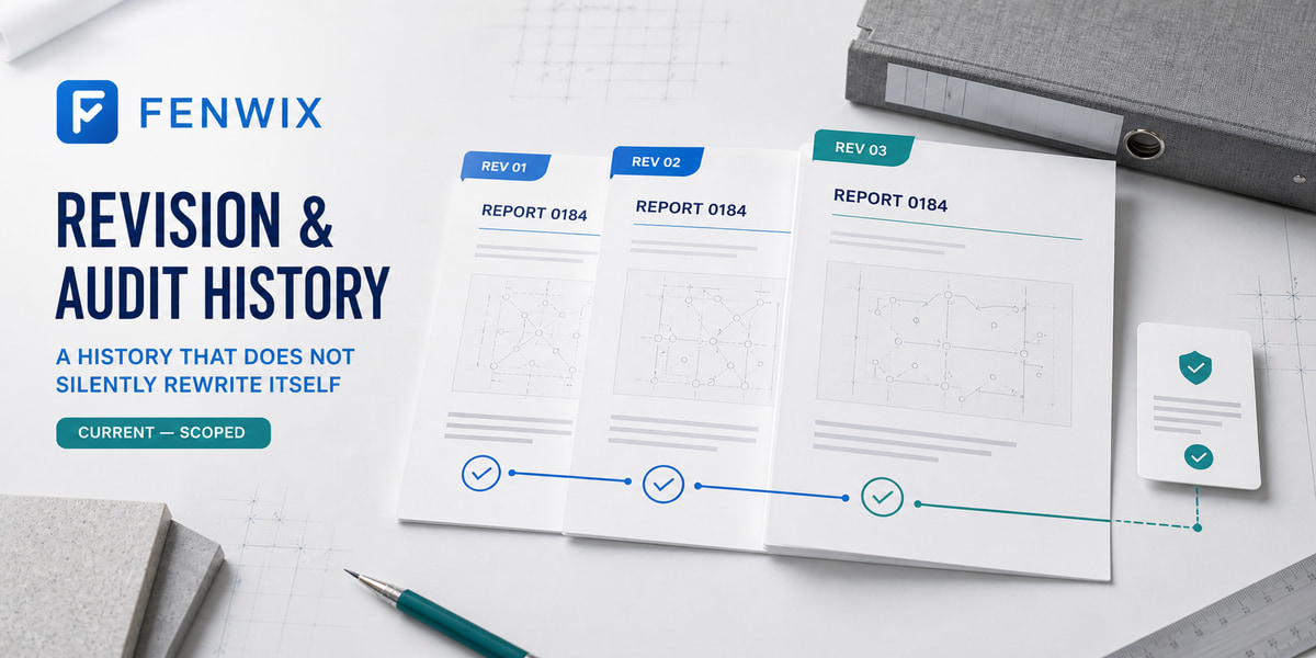 Inspection-record timeline preserving revisions and audit events for later verification.